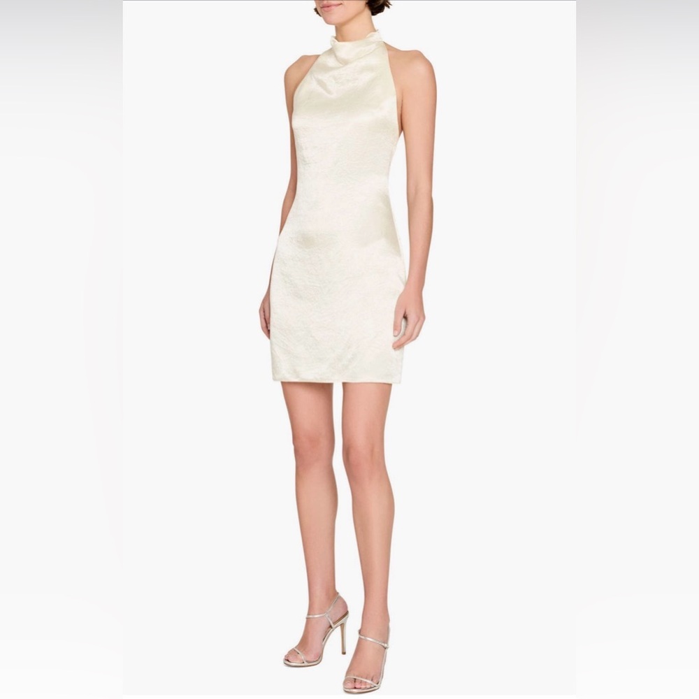 Amanda Uprichard Ivory Satin Mini Dress - Picture 2 of 6